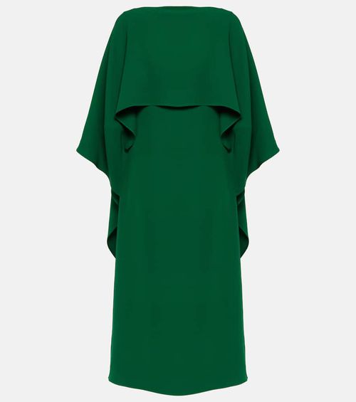 Caped silk midi dress