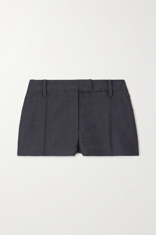 Mohair And Wool-blend Shorts - Gray