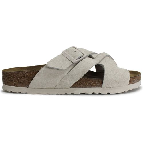 Birkenstock Lugano Suede Leather Unisex Slides Sandals