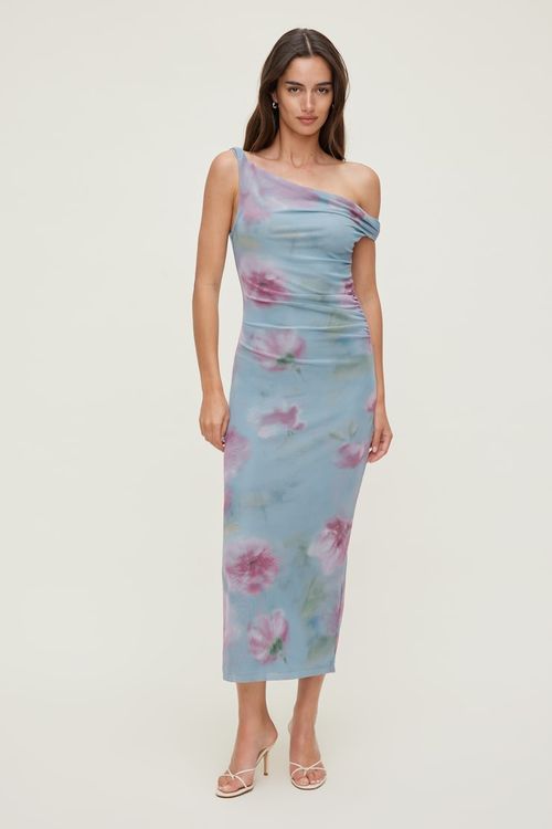 Jayde Mesh Midi Dress - Blue - Women Clothing