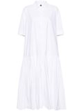 Drop-waist cotton shirtdress - White