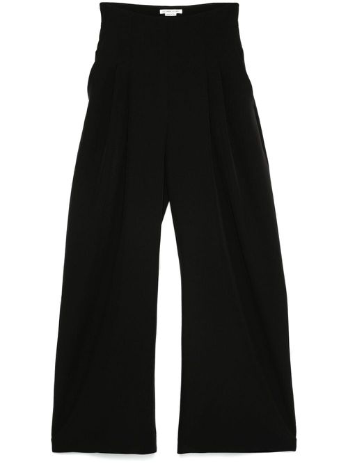 Pleat-detail trousers - Black