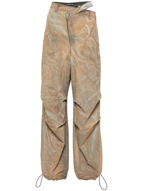 High-waist cargo jeans - Neutrals