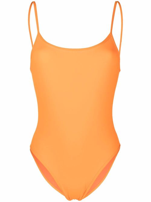 Scoop-neck backless swimsuit - Orange