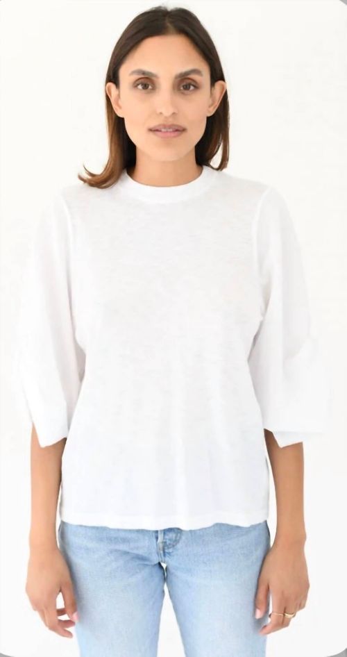 Supima Slub Tee With Sleeve Twist In White