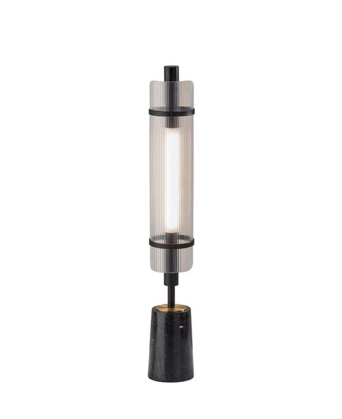 Flair Led Table Lamp - Black with Antique-like Brass Accents