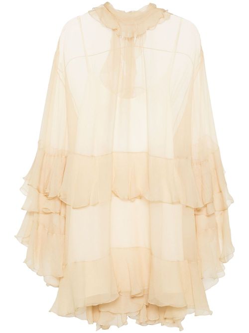 Ruffled mini dress - Neutrals