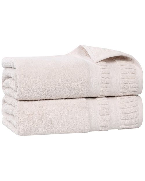 Superior Set of 2 Venice Zero Twist Cotton Medium Weight Soft Absorbent Bath  Sheets