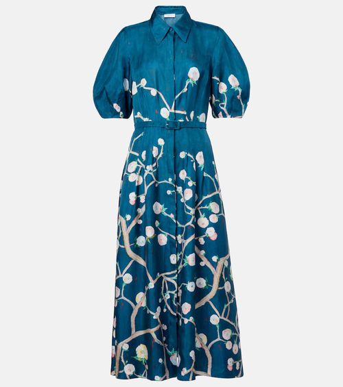 Maude floral silk shirt dress