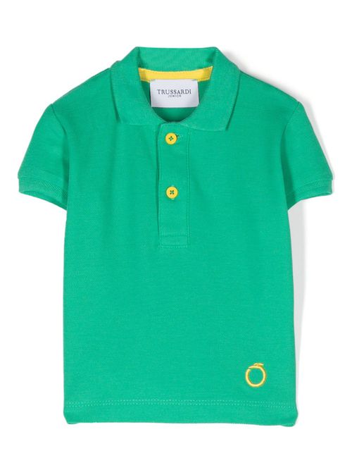 Logo-embroidered polo shirt - Green