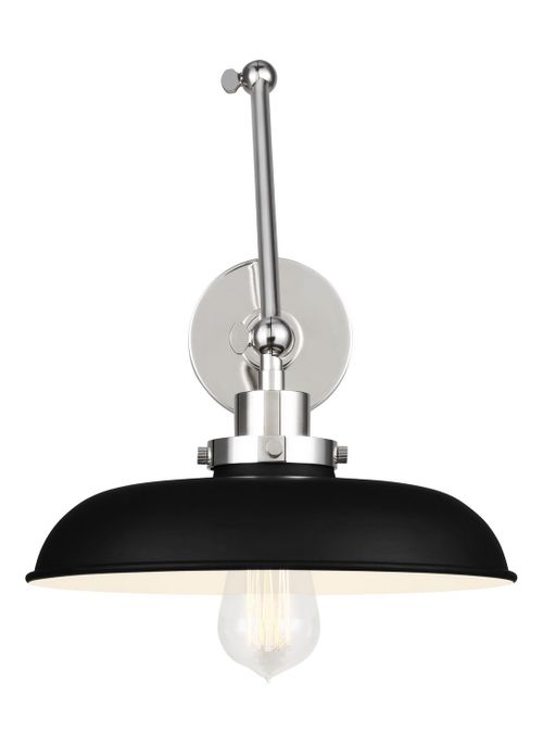 Visual Comfort Studio Wellfleet Wall Sconce in Midnight Black And Polished Nickel by Chapman & Myer