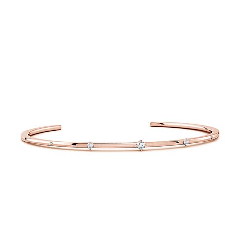 Angara 3 MM Five-Stone Round Lab-Grown Diamond Station Cuff Bracelet in 18K Rose Gold