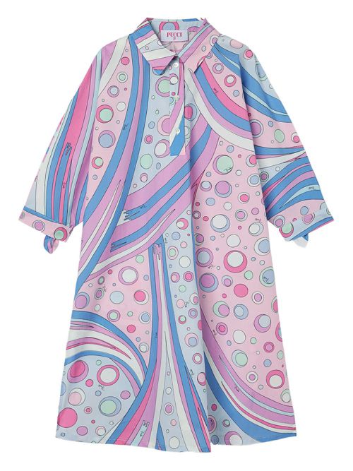 Fontane-print shirt dress - Pink
