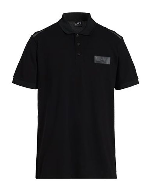 Man Polo shirt Black Size S Cotton, Polyester, Elastane