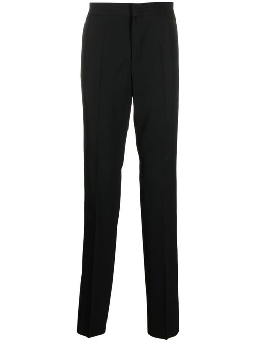 Straight-leg wool trousers - Black