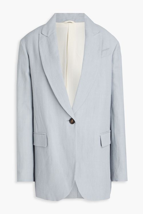 Bead-embellished twill blazer