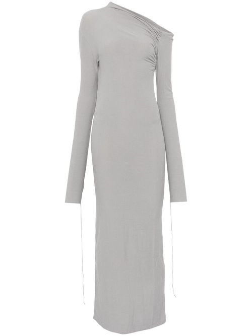 Asymmetric-neck maxi dress - Grey
