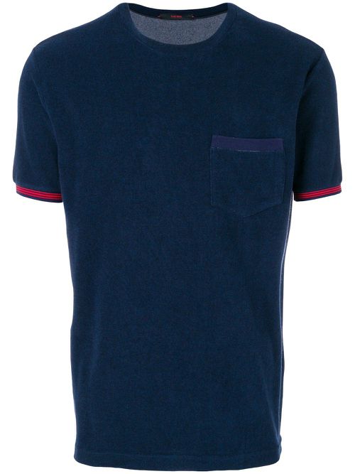 Striped detail T-shirt - Blue