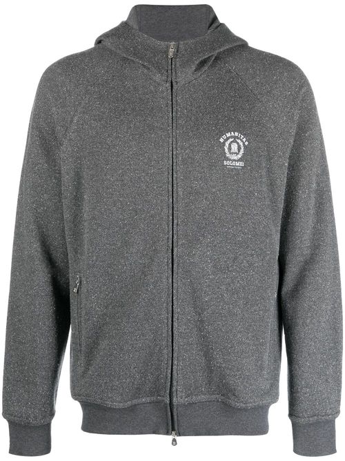 Logo-print zip-up hoodie - Grey