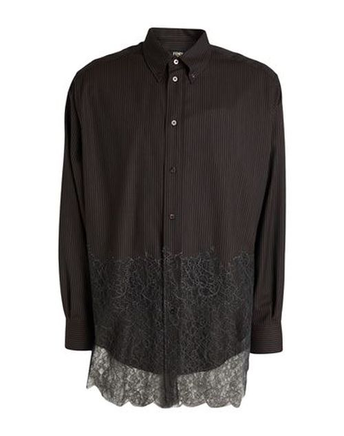 Man Shirt Dark brown Size M Wool