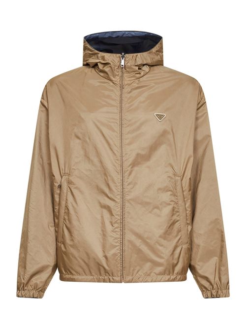 Hooded Reversible Re-Nylon Jacket — Beige