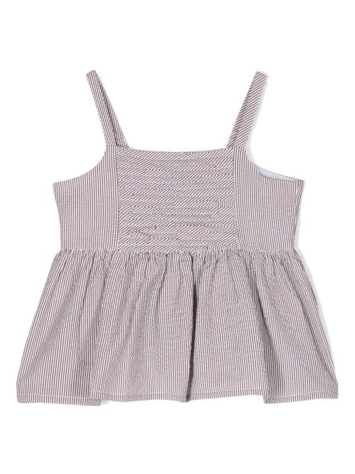 Striped seersucker tank top - Neutrals