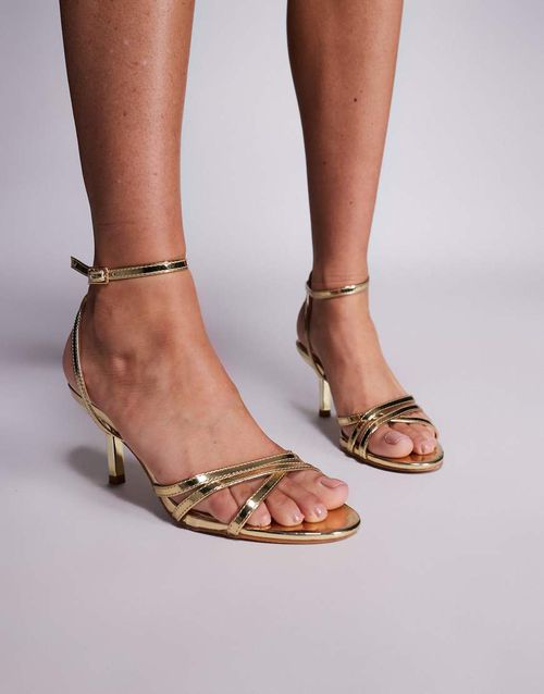 Juliette strappy heeled sandals in gold