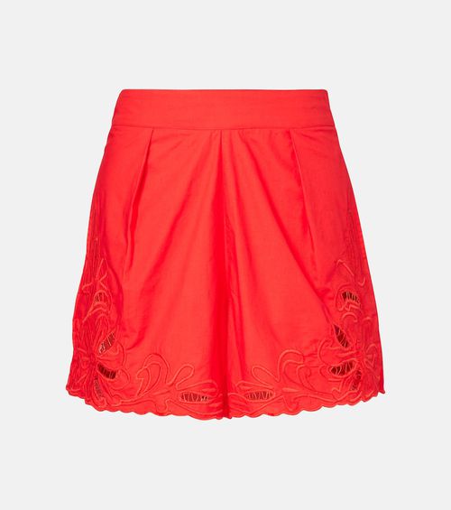 Juliet Dunn Embroidered cotton shorts