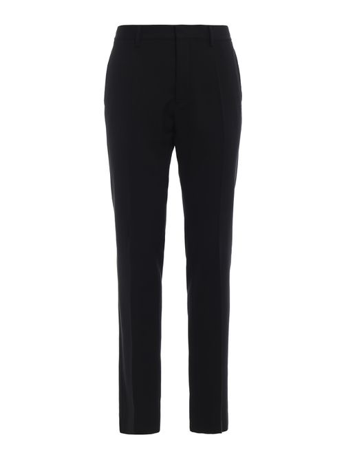 Black twill wool chino trousers