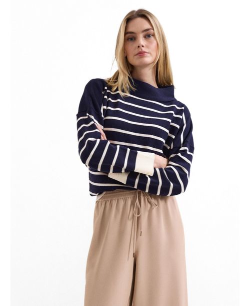 Women's Salima Roll-Neck Jumper - Blue