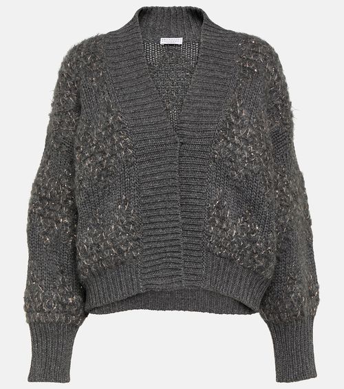 Wool, cashmere, and silk cardigan