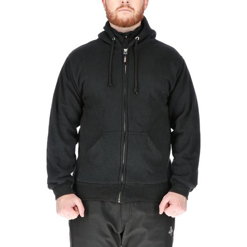 Big & Tall Thermal Lined Hooded Sweatshirt - Heavy-Duty, Warm, Comfortable - Black