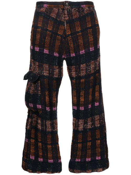 Warp-knit cropped cargo pants - Multicolour