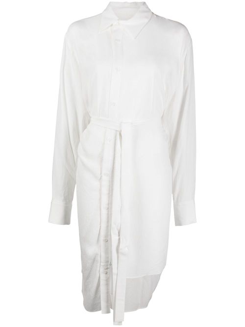 Tied-waist asymmetric shirt - White