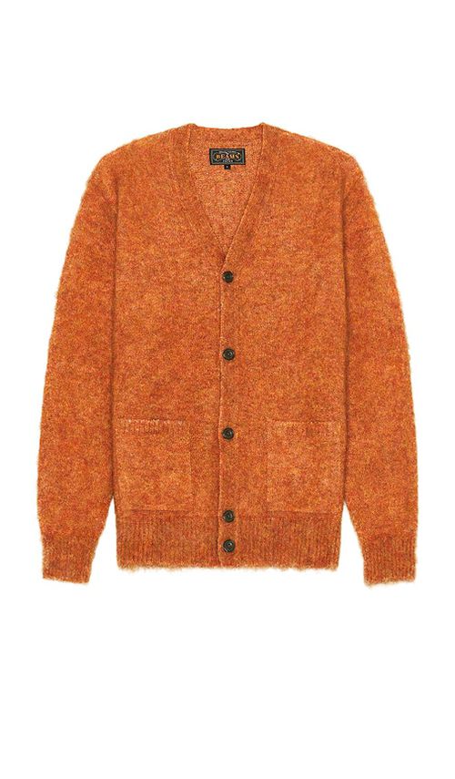 Beams Plus Cardigan Stretch Mohair in Orange. - M also in