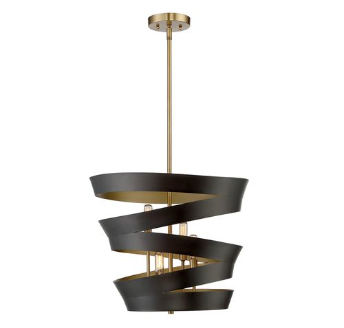 Trade Winds Ribbon 4-Light Pendant Light in Matte Black - TW