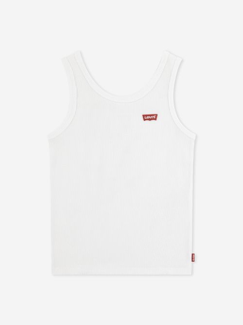 Levi's Kids Wear Girls Meet and Greet Ribbed Tank Top in White 10 Yrs