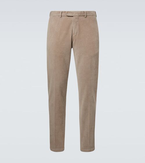 Cotton-blend corduroy slim pants