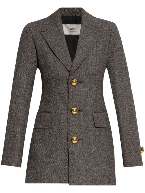 Single-breasted blazer - Brown