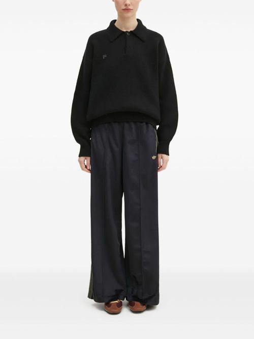 Ribbed-cuffs polo shirt - Black