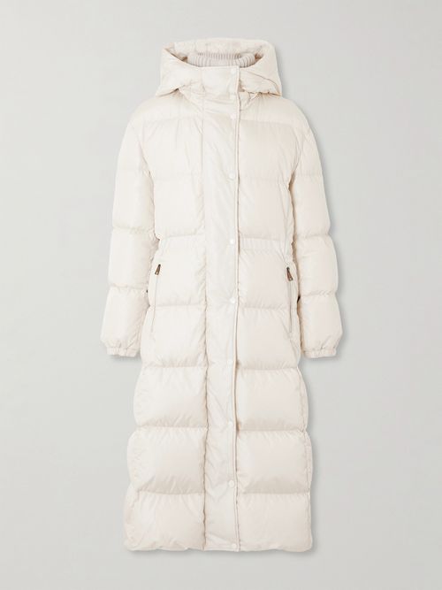 Chamer Hooded Quilted Shell Down Coat - White