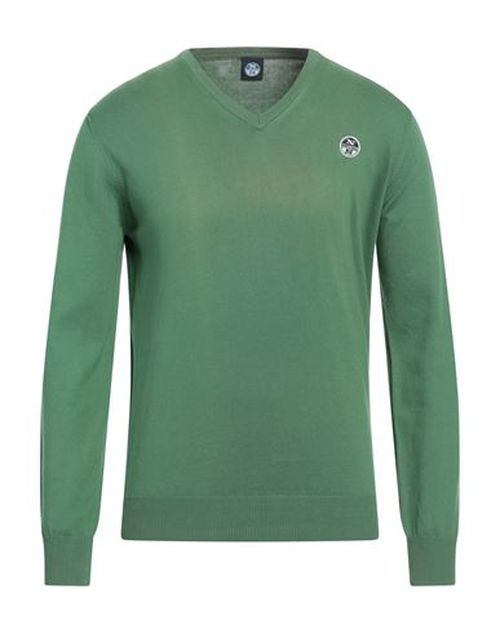 Man Sweater Light green Size L Cotton