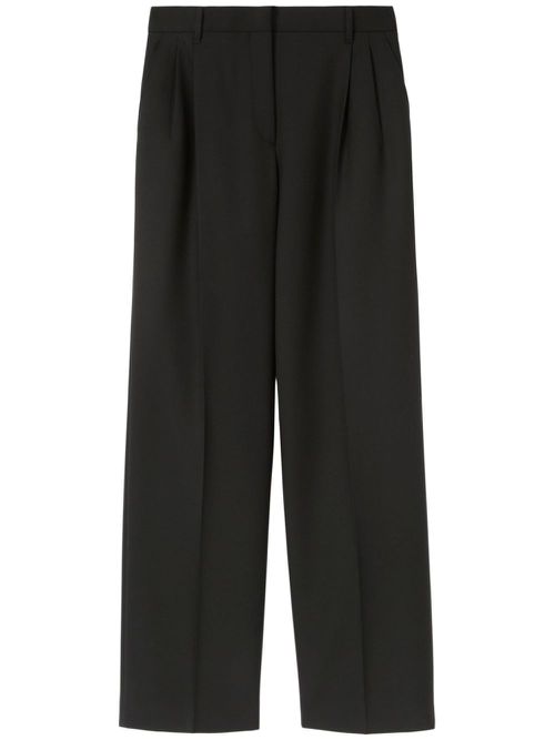 Wide-leg wool trousers - BLACK