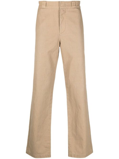 High-waisted straight-leg trousers - Neutrals