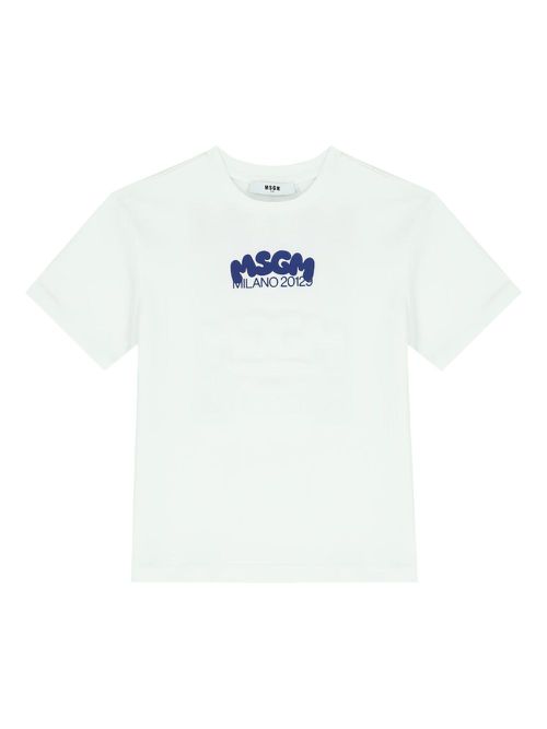 MSGM Kids logo-print T-shirt - White