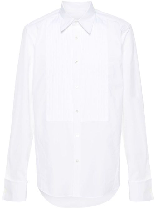Pintuck-detail cotton shirt - White
