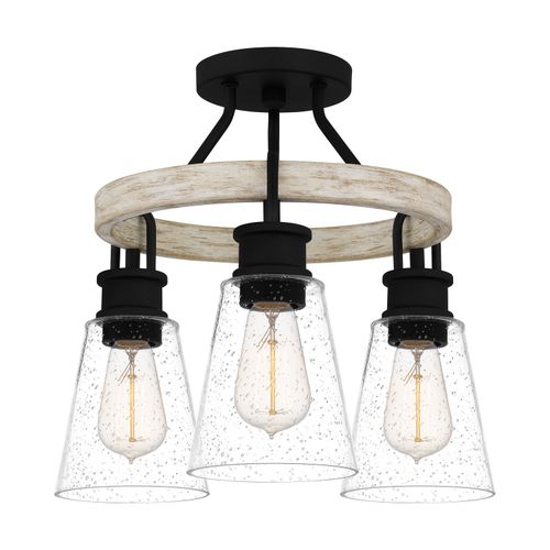 Kingsbridge 3-Light Semi-Flush Mount in Earth Black