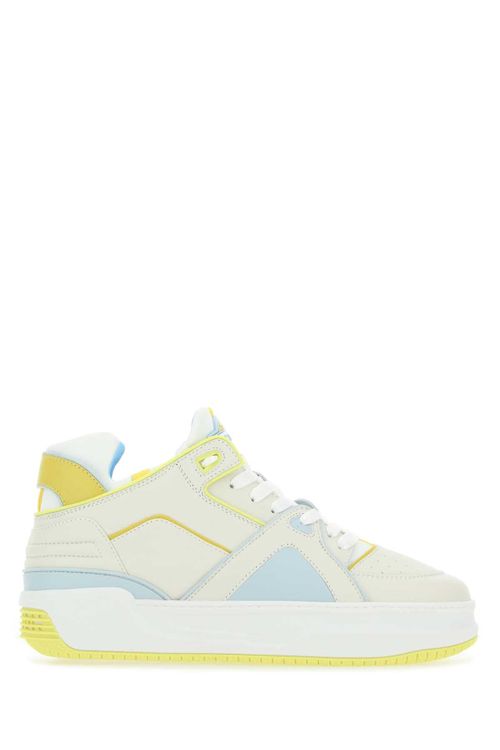 Leather Colorblock High-Top Sneaker — Multicolor