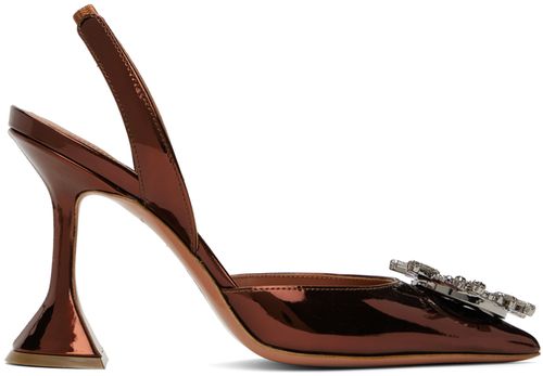 Amina Muaddi Brown Begum Sling 95 Heels