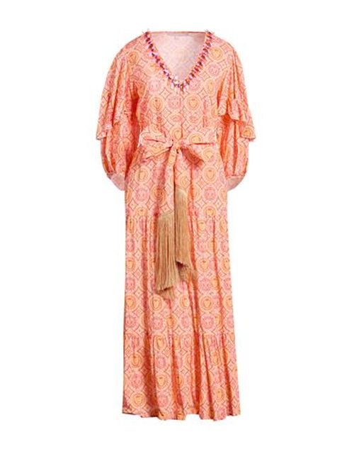 Woman Maxi dress Orange Size S Cotton